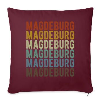 Magdebourg City Retro Vintage - Housse de coussin décorative 45 x 45 cm - bordeaux - Devant