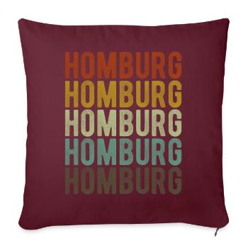 Homburg City Rétro Vintage - Housse de coussin décorative 45 x 45 cm - bordeaux - Devant
