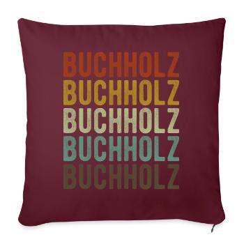 Buchholz Stadt Retro Vintage - Sofakissenbezug 45 x 45 cm - Burgunderrot - Vorne