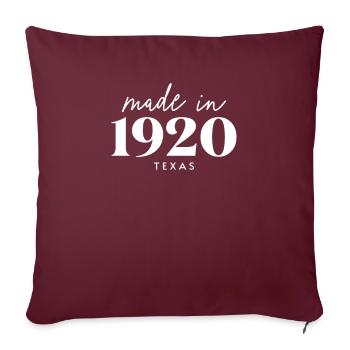 Fabriqué au Texas en 1920. jolie fête d'anniversaire - Housse de coussin décorative 45 x 45 cm - bordeaux - Devant