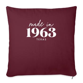 Made 1963 in Texas. Cute Birthday Party - Sofakissenbezug 45 x 45 cm - Burgunderrot - Vorne