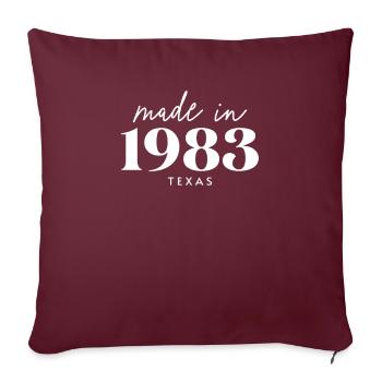 Made 1983 in Texas. Cute Birthday Party - Sofakissenbezug 45 x 45 cm - Burgunderrot - Vorne