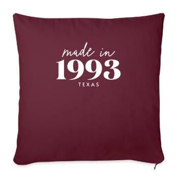 Made 1993 in Texas. Cute Birthday Party - Sofakissenbezug 45 x 45 cm - Burgunderrot - Vorne