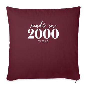 Fabriqué en 2000 au Texas. Fête d’anniversaire mignonne - Housse de coussin décorative 45 x 45 cm - bordeaux - Devant