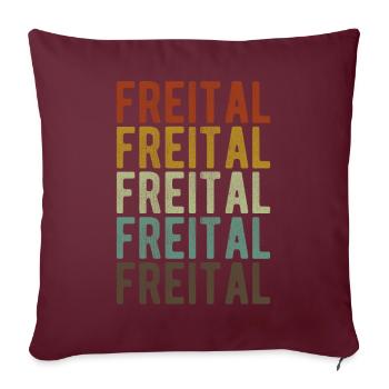 Freital Stadt Retro Vintage - Sofakissenbezug 45 x 45 cm - Burgunderrot - Vorne
