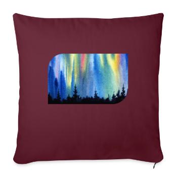 Nordlichter Wald Aurora Borealis - Sofakissenbezug 45 x 45 cm - Burgunderrot - Vorne
