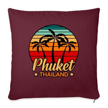 Thaïlande - Housse de coussin décorative 45 x 45 cm - bordeaux - Devant
