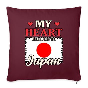Japon - Housse de coussin décorative 45 x 45 cm - bordeaux - Devant