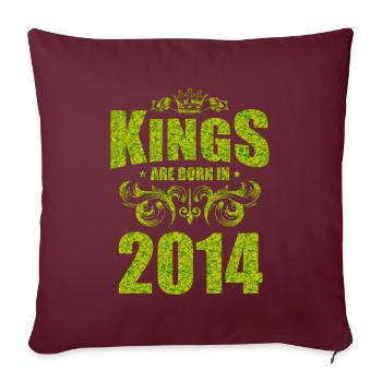 les rois sont nés en 2014 - Housse de coussin décorative 45 x 45 cm - bordeaux - Devant