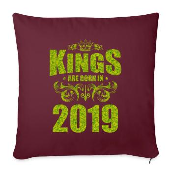 kings are born 2019 - Sofakissenbezug 45 x 45 cm - Burgunderrot - Vorne