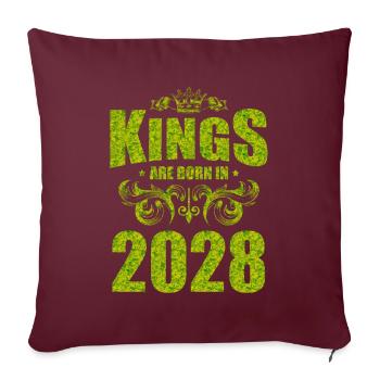 les rois naissent en 2028 - Housse de coussin décorative 45 x 45 cm - bordeaux - Devant