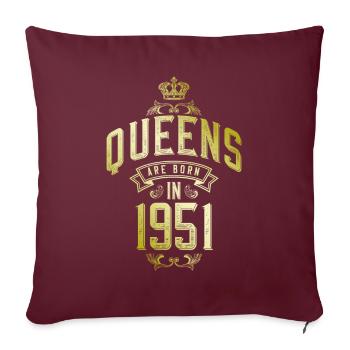Queens born in 1951 - Sofakissenbezug 45 x 45 cm - Burgunderrot - Vorne