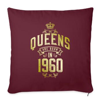 Queens born in 1960 - Sofakissenbezug 45 x 45 cm - Burgunderrot - Vorne