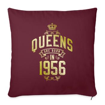 Queens born in 1956 - Sofakissenbezug 45 x 45 cm - Burgunderrot - Vorne