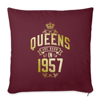 Queens born in 1957 - Sofakissenbezug 45 x 45 cm - Burgunderrot - Vorne