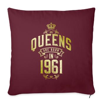 Queens born in 1961 - Sofakissenbezug 45 x 45 cm - Burgunderrot - Vorne