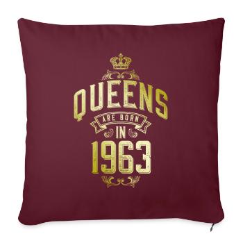 Queens born in 1963 - Sofakissenbezug 45 x 45 cm - Burgunderrot - Vorne