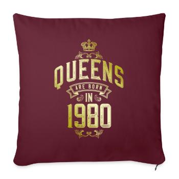 Queens born in 1980 - Sofakissenbezug 45 x 45 cm - Burgunderrot - Vorne