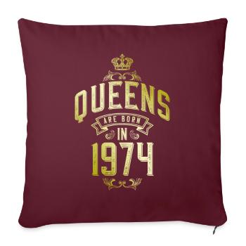 Queens born in 1974 - Sofakissenbezug 45 x 45 cm - Burgunderrot - Vorne