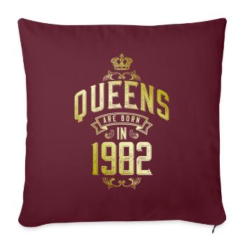 Queens born in 1982 - Sofakissenbezug 45 x 45 cm - Burgunderrot - Vorne
