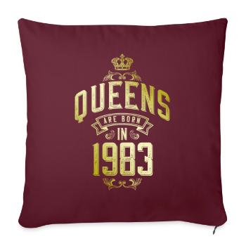 Queens born in 1983 - Sofakissenbezug 45 x 45 cm - Burgunderrot - Vorne