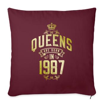 Queens born in 1987 - Sofakissenbezug 45 x 45 cm - Burgunderrot - Vorne