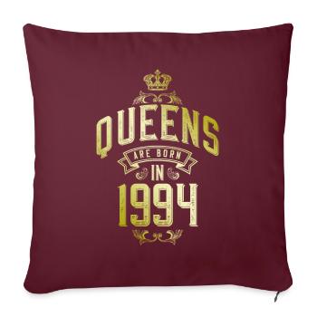 Reines nées en 1994 - Housse de coussin décorative 45 x 45 cm - bordeaux - Devant