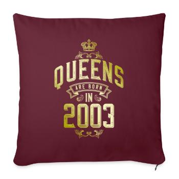 Reines nées en 2003 - Housse de coussin décorative 45 x 45 cm - bordeaux - Devant
