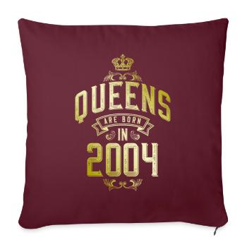 Reines nées en 2004 - Housse de coussin décorative 45 x 45 cm - bordeaux - Devant