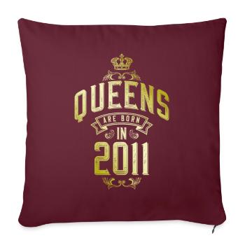 Reines nées en 2011 - Housse de coussin décorative 45 x 45 cm - bordeaux - Devant