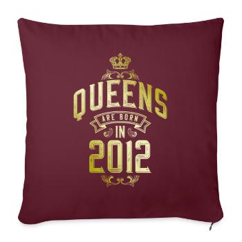 Reines nées en 2012 - Housse de coussin décorative 45 x 45 cm - bordeaux - Devant
