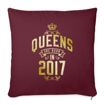 Queens born in 2017 - Sofakissenbezug 45 x 45 cm - Burgunderrot - Vorne