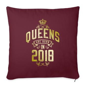 Queens born in 2018 - Sofakissenbezug 45 x 45 cm - Burgunderrot - Vorne