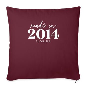 Fabriqué en 2014 en Floride. Fête d’anniversaire mignonne - Housse de coussin décorative 45 x 45 cm - bordeaux - Devant