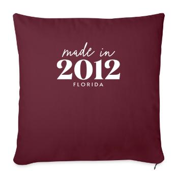 Fabriqué en 2012 en Floride. Fête d’anniversaire mignonne - Housse de coussin décorative 45 x 45 cm - bordeaux - Devant