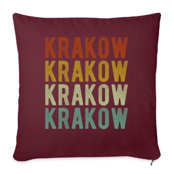 Krakow Stadt Retro Vintage - Sofakissenbezug 45 x 45 cm - Burgunderrot - Vorne