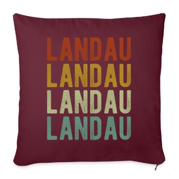 Landau Stadt Retro Vintage - Sofakissenbezug 45 x 45 cm - Burgunderrot - Vorne
