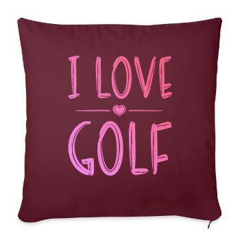 Ich liebe Golf - Sofakissenbezug 45 x 45 cm - Burgunderrot - Vorne