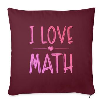 Ich liebe Mathe - Sofakissenbezug 45 x 45 cm - Burgunderrot - Vorne