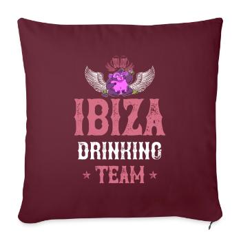 Équipe de boisson d’Ibiza - Housse de coussin décorative 45 x 45 cm - bordeaux - Devant
