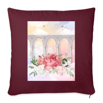 Angelcore Ästhetische Rosen Heaven Angels - Sofakissenbezug 45 x 45 cm - Burgunderrot - Vorne