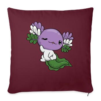 Genderqueer Pride Kawaii Axolotl Genderqueer Flagg - Housse de coussin décorative 45 x 45 cm - bordeaux - Devant