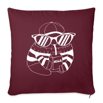 Beatnik Frog Milk Carton Rétro Vintage - Housse de coussin décorative 45 x 45 cm - bordeaux - Devant