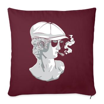 Beatnik David Statue Rauchen Lustige Griechische S - Sofakissenbezug 45 x 45 cm - Burgunderrot - Vorne