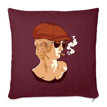 Beatnik David Statue Rauchen Lustige Griechische S - Sofakissenbezug 45 x 45 cm - Burgunderrot - Vorne