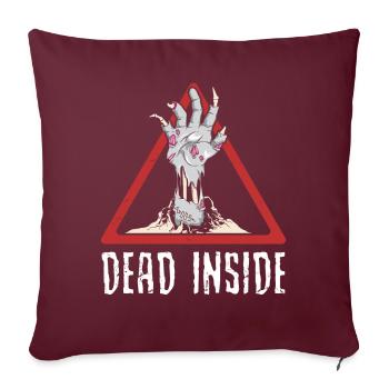 Zombiecore Esthétique Squelette Main Zombie Main - Housse de coussin décorative 45 x 45 cm - bordeaux - Devant
