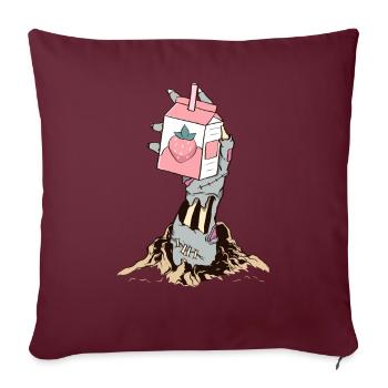 Zombiecore Esthétique Zombie Squelette Main - Housse de coussin décorative 45 x 45 cm - bordeaux - Devant