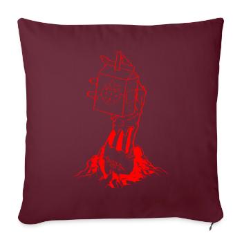 Zombiecore Esthétique Lait de Fraise Squelette Main - Housse de coussin décorative 45 x 45 cm - bordeaux - Devant
