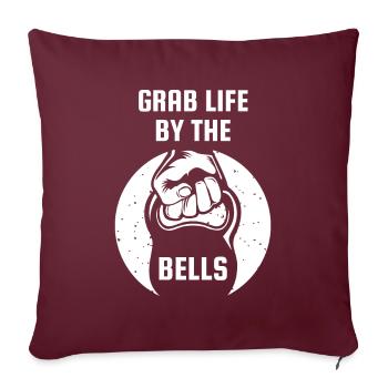 Grab Life Par Le Bell Kettlebell Fitness - Housse de coussin décorative 45 x 45 cm - bordeaux - Devant