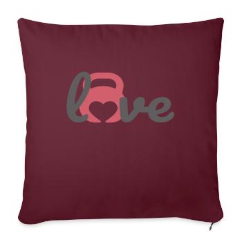 J’adore Kettlebell Fitness Dumbbell - Housse de coussin décorative 45 x 45 cm - bordeaux - Devant